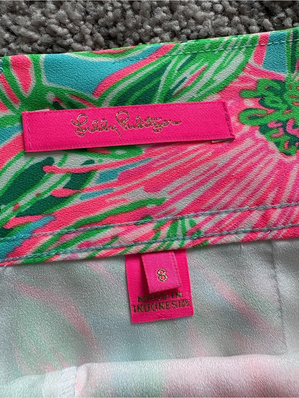 Lilly Pulitzer Pink and Green Floral Mini Skirt - Picture 6 of 6